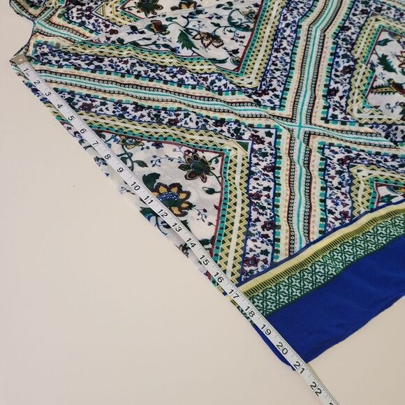 Open Front Bohemian Aztec Diamond Print Tassel Kimono Beach Cover-up Cardigan - Picture 8 of 11